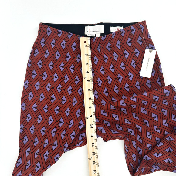 Anthropologie The Joni Flare Pants Small Ponte Knit Pull On Retro Geometric Boho - Picture 10 of 11